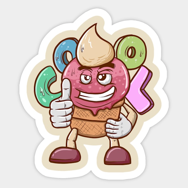 cool ice cream Sticker by ReasArt